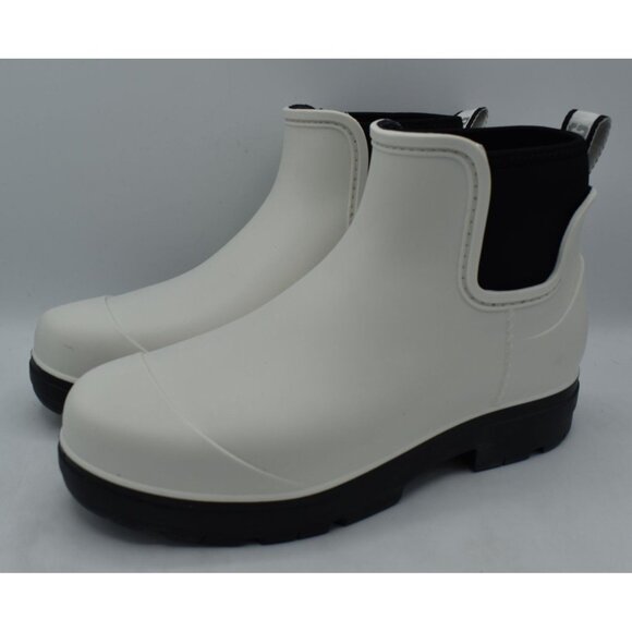 UGG Australia Womens Size 10 Droplet White Black Waterproof Rain Boots Shoes - Picture 2 of 9